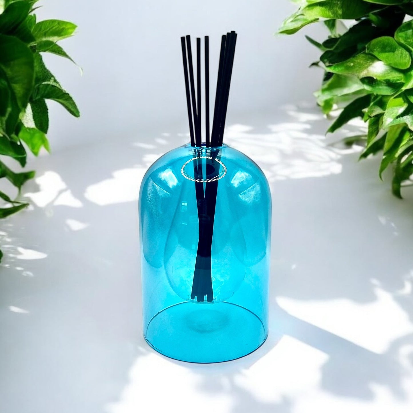 Elegant Blue Glass Reed Diffuser