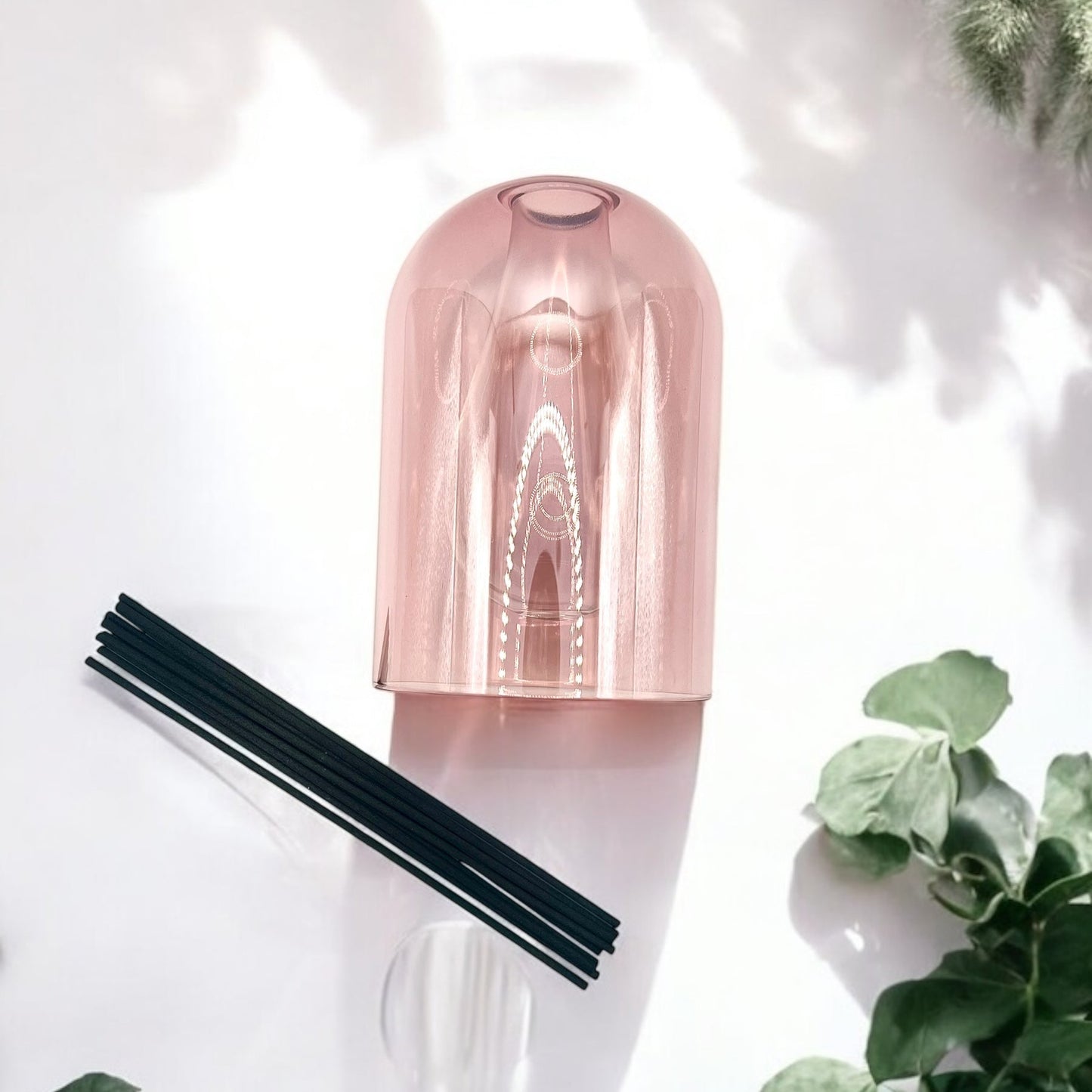 Elegant Pink Glass Reed Diffuser