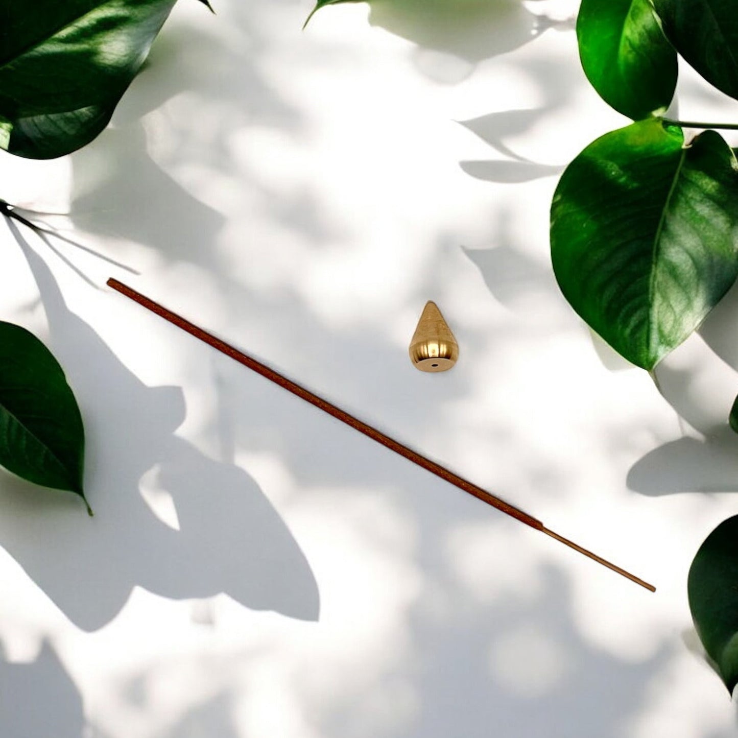 Teardrop Brushed Gold-Tone Metal Incense Stick Holder