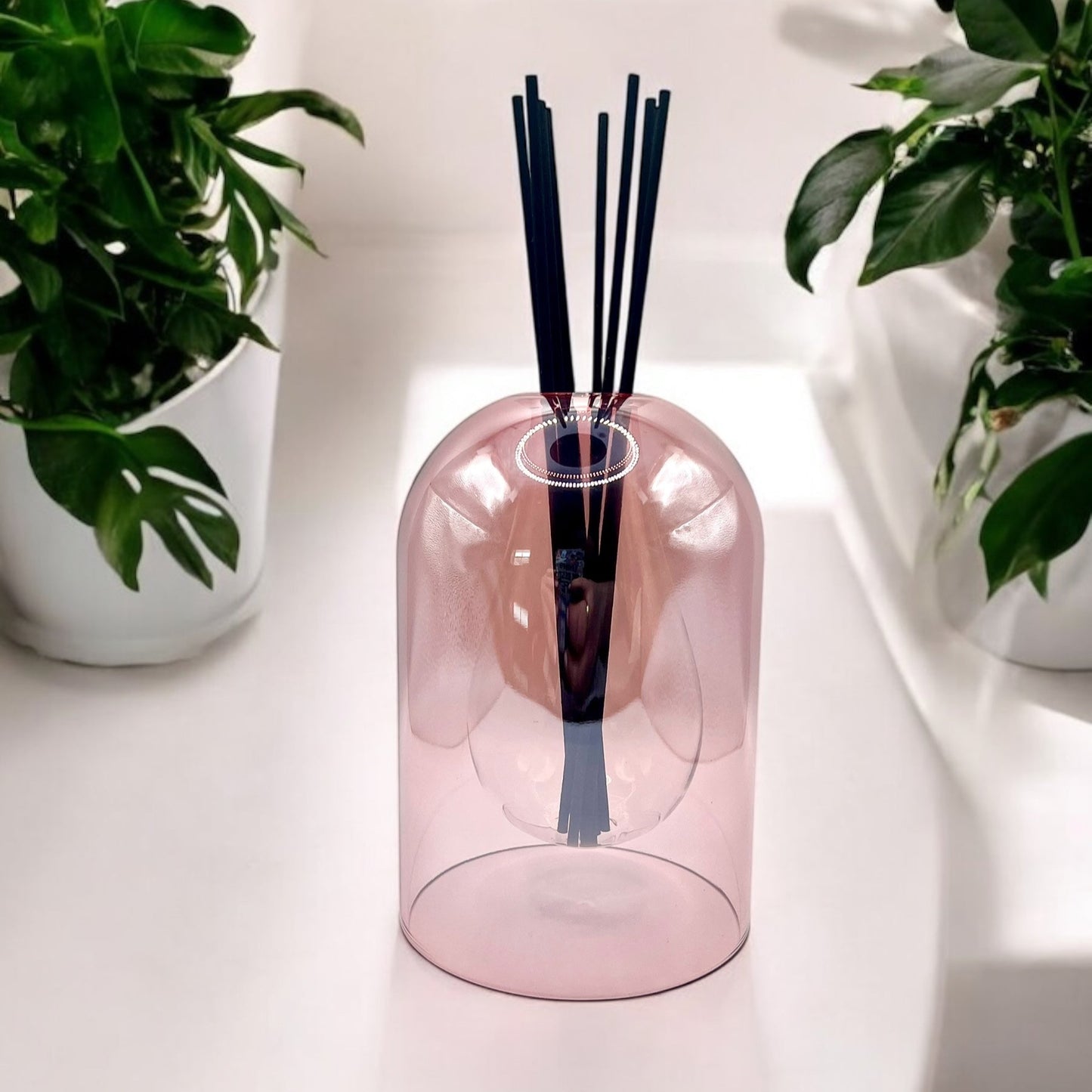 Elegant Pink Glass Reed Diffuser