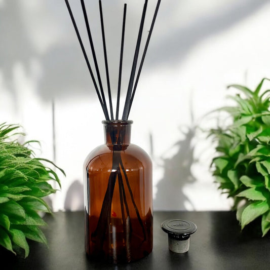 Large Elegant Amber Glass Reed Diffuser (1000ml Capacity)