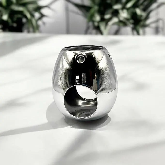 Wax Melt Burner Silver Colour - Perfect for Wax Melts, Essential Oils & Fragrance Oils