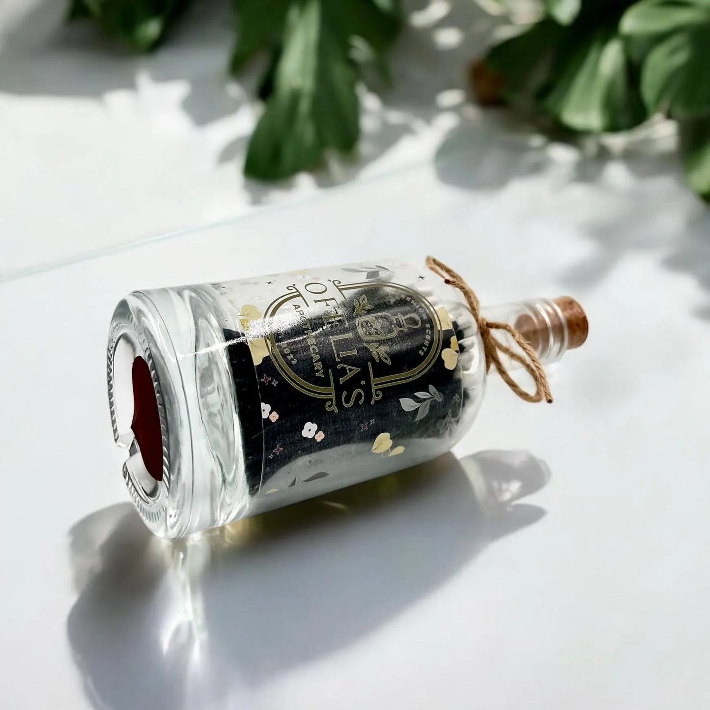 Luxury Black Matches White Tip in Cork Bottle & Striker