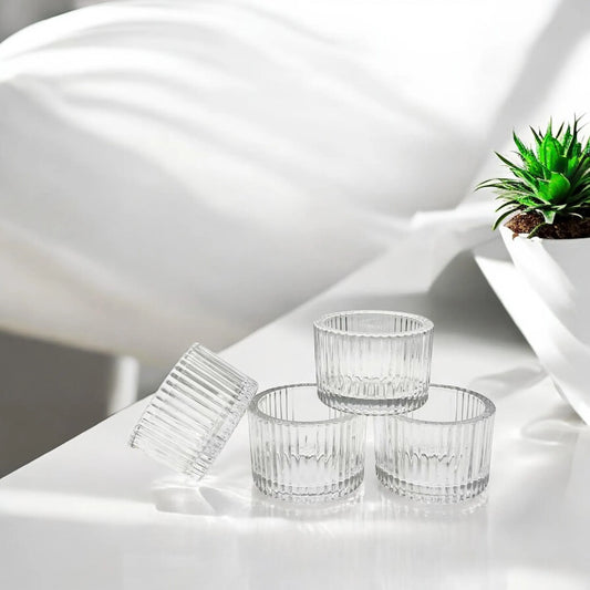 Set of 4 Glass Tea Light Candle Holders
